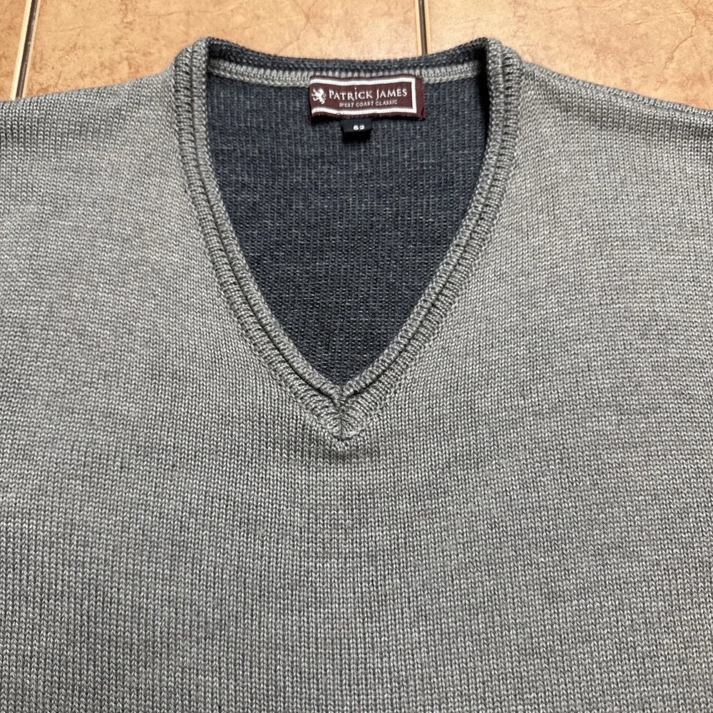 Patrick James Sweater Mens Sz 52 Med Italy Made‎ Brown Merino Wool Acrylic Knit